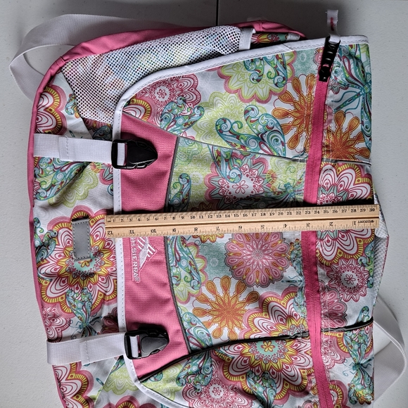 High Sierra Large Pink Floral Messenger Bag - Picture 7 of 9